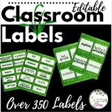 EDITABLE Classroom Labels | Grass | Green Natural