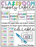 EDITABLE Classroom Labels for Target Adhesive Pockets and More!