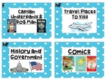 EDITABLE Classroom Library Book Labels:Chapter Books, Pict