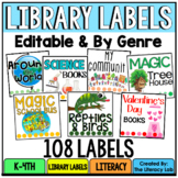 EDITABLE Classroom Library Labels by Genre