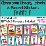 EDITABLE Classroom Library Labels for Bins and Books BUNDL