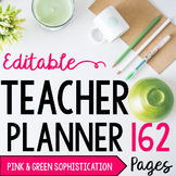 Teacher/Life Planner for UPPER Grades: Green & Pink Theme 