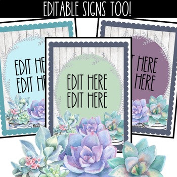 EDITABLE Classroom Rules Posters | Happy Succulents Theme | TPT