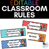 EDITABLE Classroom Rules in Bold Chevrons