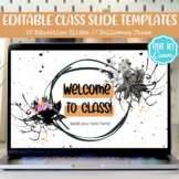 EDITABLE Classroom Slides Template | Halloween Slides | Po