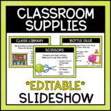 EDITABLE Classroom Supplies Powerpoint | Procedures and Ru