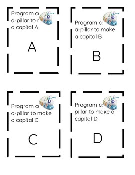 Preview of EDITABLE Code-a-pillar and Bee Bot Task Cards Coding Programming Letters Numbers