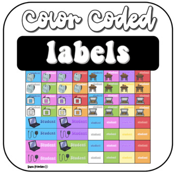Preview of EDITABLE Color-Coded Labels for Classroom Color-Coding System