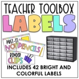 EDITABLE Colorful Teacher Toolbox Labels | Large and Small
