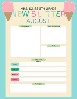 Preview of EDITABLE Colorful Weekly or Monthly Newsletter 12 Seasonal Theme Templates