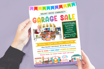 EDITABLE Community Garage Sale Flyer | Neighborhood Yard Sale Fundraiser