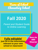 EDITABLE Comprehensive Parent and Student Online Learning Guide (ENG/SPA)