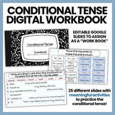 EDITABLE Conditional Tense Spanish Digital Workbook | Span