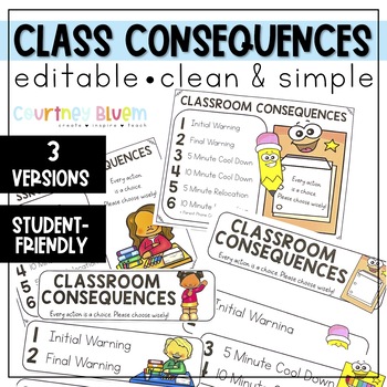 Preview of Editable Classroom Consequences