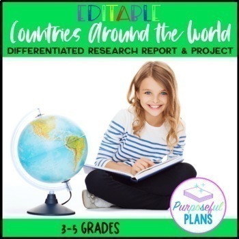 Preview of EDITABLE Countries Around the World - Rubric & Graphic Organizer Templates 3-5