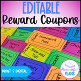 EDITABLE Reward Coupons - Incentive Tickets for Positive C