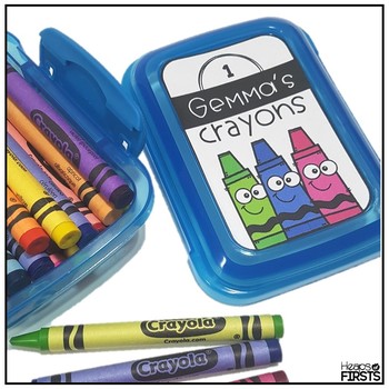 Crayons with Icon Landscape - Label