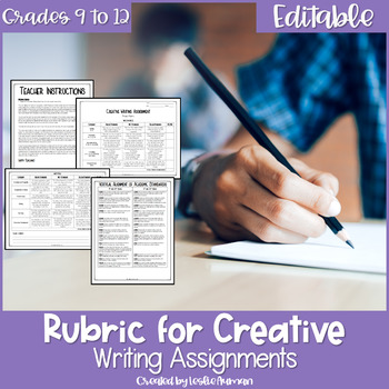 Preview of EDITABLE Creative Writing Rubric for High School