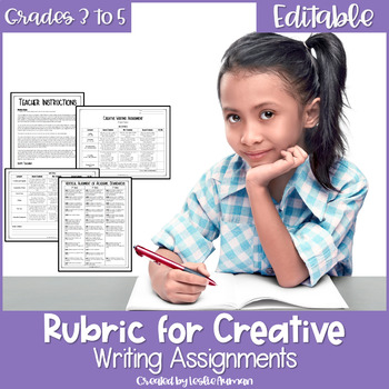 Preview of EDITABLE Creative Writing Rubric for Upper Elementary