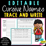 EDITABLE Cursive First and Last Name Practice Pages