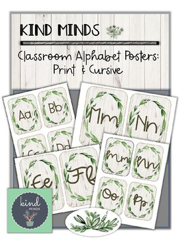 Preview of EDITABLE Cursive + Print Alphabet Classroom Visuals