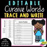 EDITABLE Cursive Writing Worksheet Generator