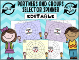 EDITABLE -Cute, ready to print Partners & Groups selector wheel!