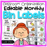 EDITABLE Monthly Bin Labels | Class Organization Labels {C