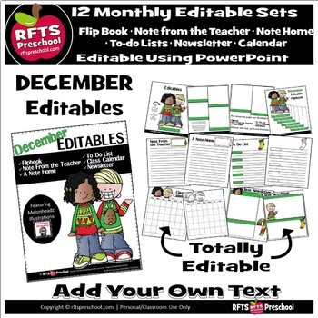 Preview of EDITABLE DECEMBER -FLIP BOOKS - MONTHLY NEWSLETTERS - CALENDARS - TO-DO-LISTS