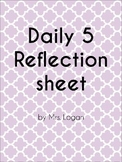 EDITABLE Daily 5 inspired Reflection Sheet