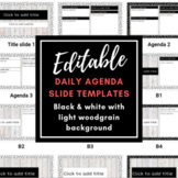 EDITABLE Daily Agenda Template: Black and White Dots w/ Wo