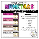 EDITABLE Daily Check-In Nametags // Brights, Pastels, Boho, B&W