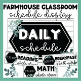 EDITABLE Daily Classroom Schedule | Farmhouse Themed | Far