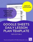 EDITABLE Daily Lesson Plan Template in Google Sheets, Digi