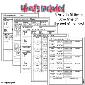 EDITABLE Daily Parent Communication Logs for SPECIAL EDUCATION | TpT