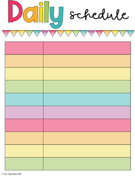 EDITABLE Daily Schedule by Teach Target Repeat | TpT