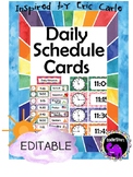 EDITABLE Daily Schedule Cards - Eric Carle Inspired Theme