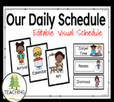 EDITABLE Daily Visual Schedule Cards - Colour and BW Versions