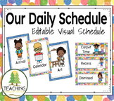 EDITABLE Daily Visual Schedule Cards - Eric Carle Inspired