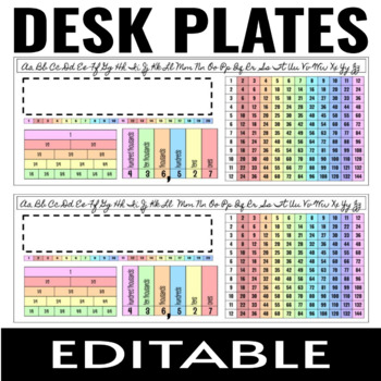Preview of EDITABLE Desk Name Tags for Upper Elementary 