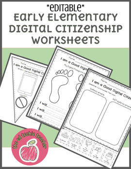 Preview of EDITABLE Digital Citizenship Worksheets