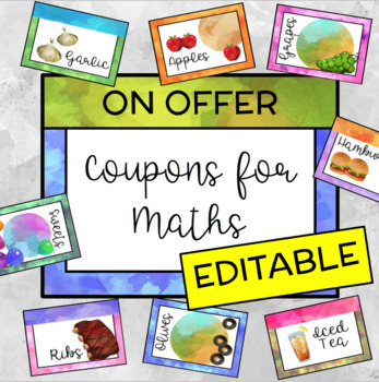 Preview of EDITABLE Digital Coupon Clipart for Problem Solving in Maths