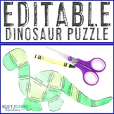 EDITABLE Dinosaur Craft Activity | Create puzzles on ANY topic!