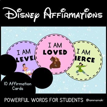 Preview of EDITABLE - Disney Classroom Affirmation Station