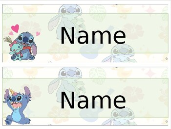 EDITABLE Disney Stitch Theme Name labels, 3 bin sterilite labels, small  labels