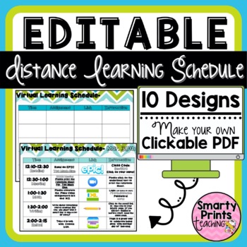 Preview of EDITABLE Distance Learning Schedule