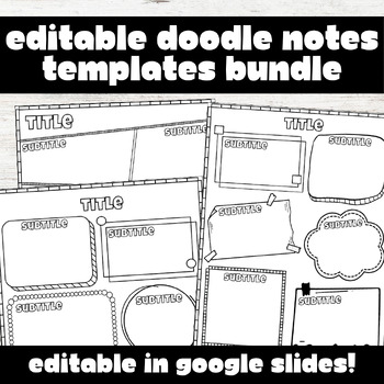 Preview of EDITABLE Doodle Note BUNDLE - One Pager Templates Bundle