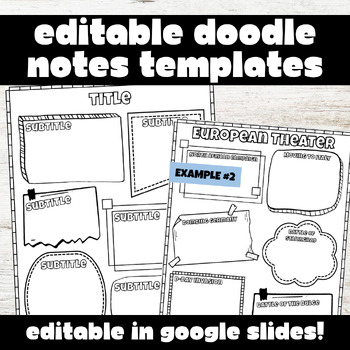 Preview of EDITABLE Doodle Note Templates #1 - Editable Notes Packet - One Pager Templates