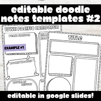 Preview of EDITABLE Doodle Note Templates #2 - Editable One-Pager Templates