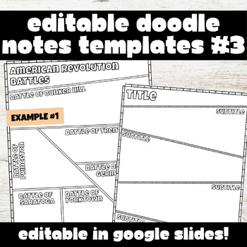 Preview of EDITABLE Doodle Note Templates #3 - Editable One-Pager Templates